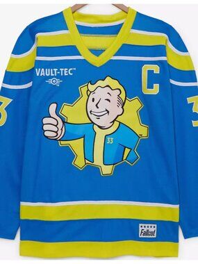 Boxlunch Exclusive Fallout Vault Boy Hockey Jersey Unisex XS NWT